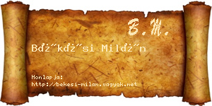 Békési Milán névjegykártya