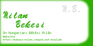 milan bekesi business card